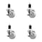Service Caster 3'' SS Nylon Swivel 1-1/2'' Expanding Stem Caster Set with Brake, 4PK SCC-SSEX20S314-NYS-TLB-112-4 - alternate 1